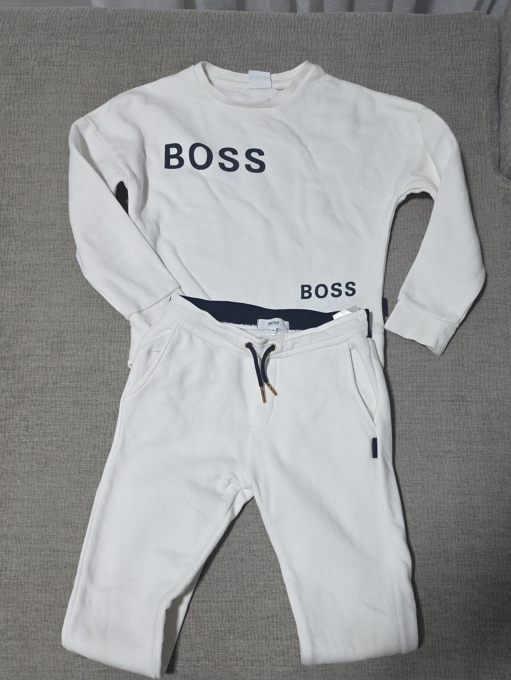 BOSS White Kids Sweatshirt & Joggers Set